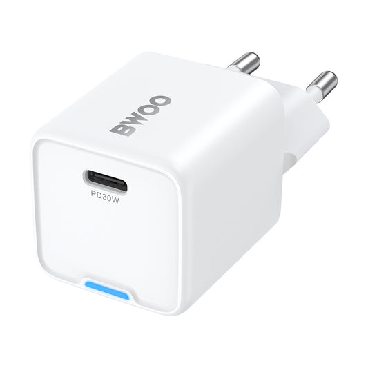 Nätverksladdare BWOO CDA211, 30W, 3A, 1 x USB-C, Vit