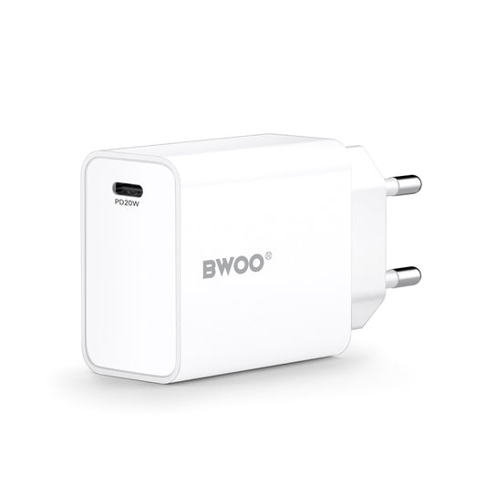 Nätverksladdare BWOO CDA226, 20W, 3A, 1 x USB-C, Vit
