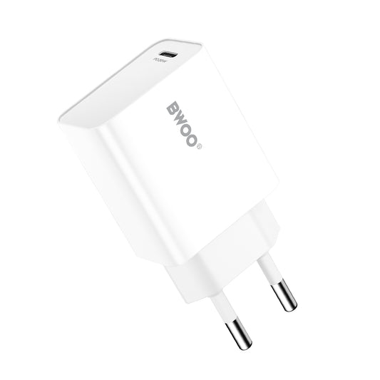 Nätverksladdare BWOO CDA226, 20W, 3A, 1 x USB-C, Vit