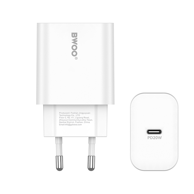 Nätverksladdare BWOO CDA233, 20W, 3A, 1 x USB-C, Vit