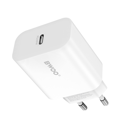 Nätverksladdare BWOO CDA233, 20W, 3A, 1 x USB-C, Vit