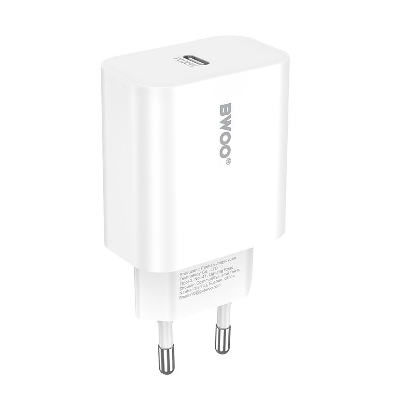 Nätverksladdare BWOO CDA233, 20W, 3A, 1 x USB-C, Vit