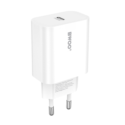 Nätverksladdare BWOO CDA233, 20W, 3A, 1 x USB-C, Vit