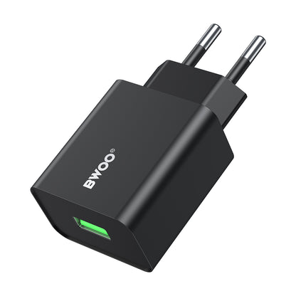Nätverksladdare BWOO CDA249, 12W, 2.4A, 1 x USB-A, Svart