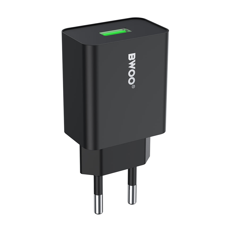 Nätverksladdare BWOO CDA249, 12W, 2.4A, 1 x USB-A, Svart