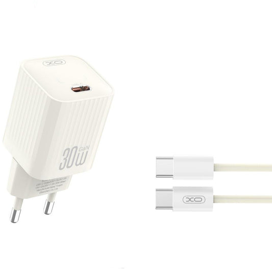 Nätverksladdare med USB-C-kabel XO Design L148, 30W, 3A, 1 x USB-C, Beige