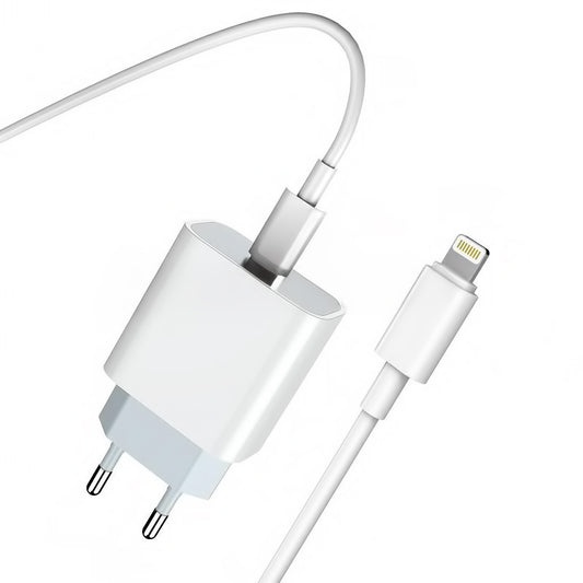 Nätverksladdare med Lightning-kabel Prestico F8S, 20W, 3A, 1 x USB-C, Vit