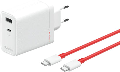Nätverksladdare med USB-C-kabel OnePlus OSABBCBBAE, 120W, 7.3A, 1 x USB-A - 1 x USB-C, Vit 5461100631