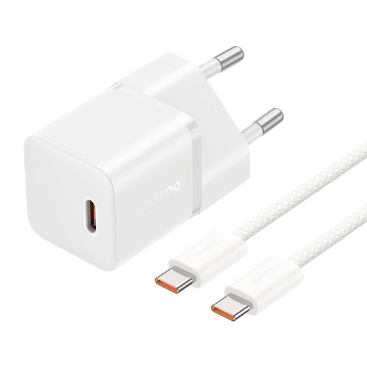 Nätverksladdare med USB-C-kabel Baseus GaN5, 20W, 3A, 1 x USB-C, Vit P10110900213-01