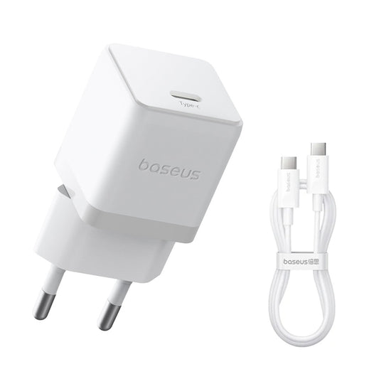 Nätverksladdare med USB-C-kabel Baseus Palm, 20W, 3A, 1 x USB-C, Vit P10111602213-01