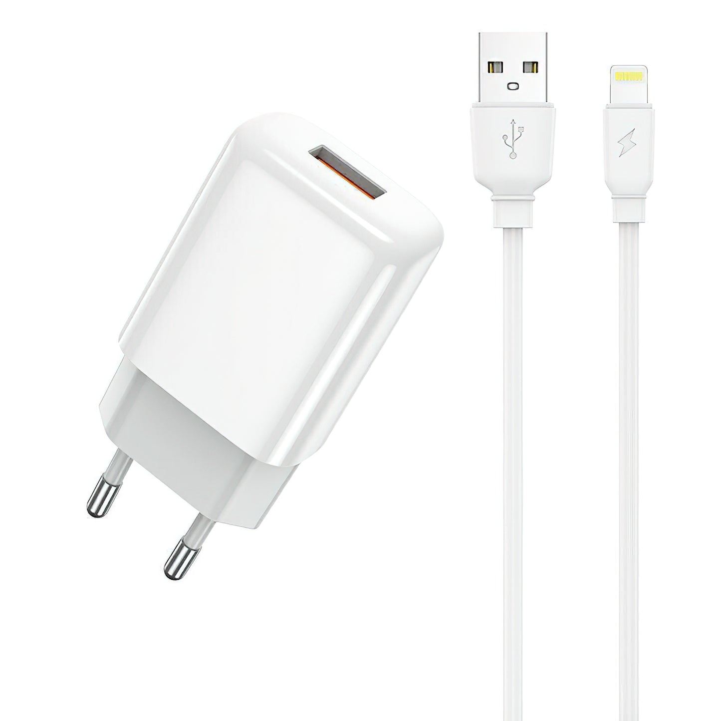 Prestico F9S Network Charger with Lightning Cable, 12W, 2.4A, 1 x USB-A, White