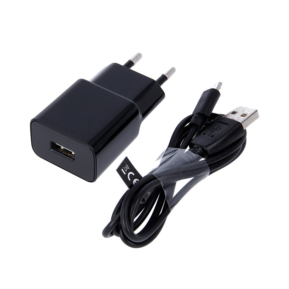 Nätverksladdare med microUSB-kabel MaXlife MXTC-01, 10.5W, 2.1A, 1 x USB-A, Svart