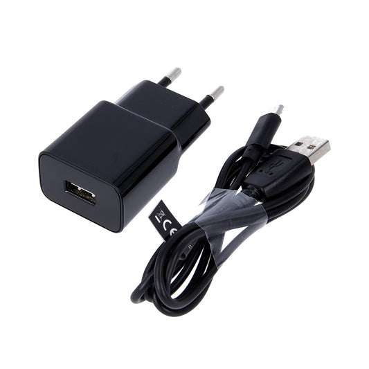 MaXlife MXTC-01 Network Charger with microUSB Cable, 10.5W, 2.1A, 1 x USB-A, Black