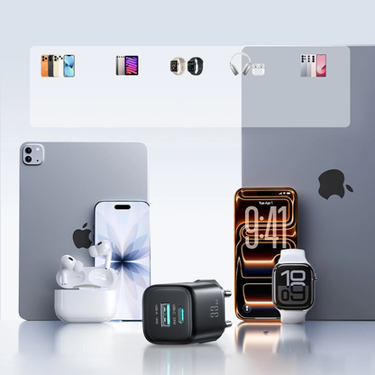 Nätverksladdare med Lightning-kabel Joyroom JR-TG7, 33W, 3A, 1 x USB-A - 1 x USB-C, Svart