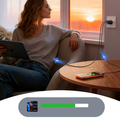 Nätadapter med USB-C-kabel Joyroom JR-TG7, 33W, 3A, 1 x USB-A - 1 x USB-C, Svart