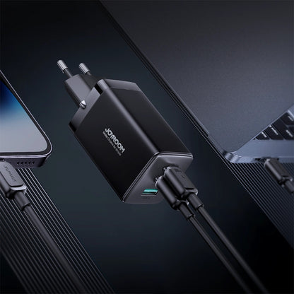 Nätverksladdare med USB-C-kabel Joyroom TCG01, 65W, 3.25A, 1 x USB-A - 2 x USB-C, Svart