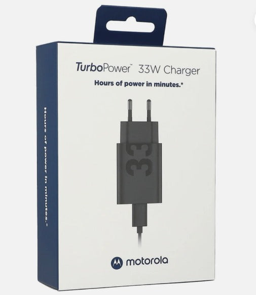 Motorola Nätverksladdare med USB-C-kabel, 33W, 3A, 1 x USB-A, Svart PG38C06448