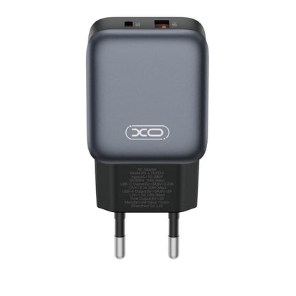 Network Charger with USB-C Cable XO Design L154, 20W, 3A, 1 x USB-A - 1 x USB-C, Black