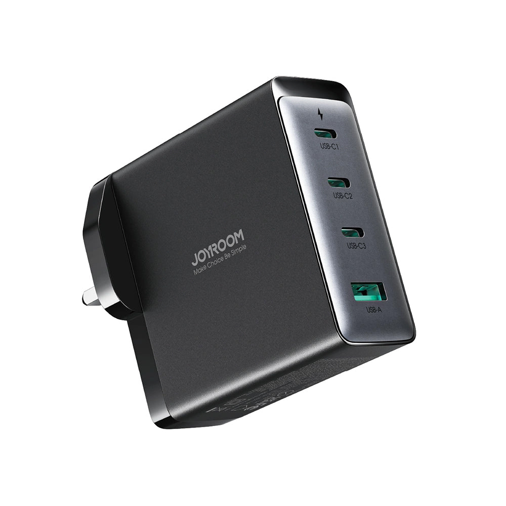 Nätverksladdare med USB-C-kabel Joyroom JR-TCG05UK, 140W, 5A, 1 x USB-A - 3 x USB-C, UK, Svart