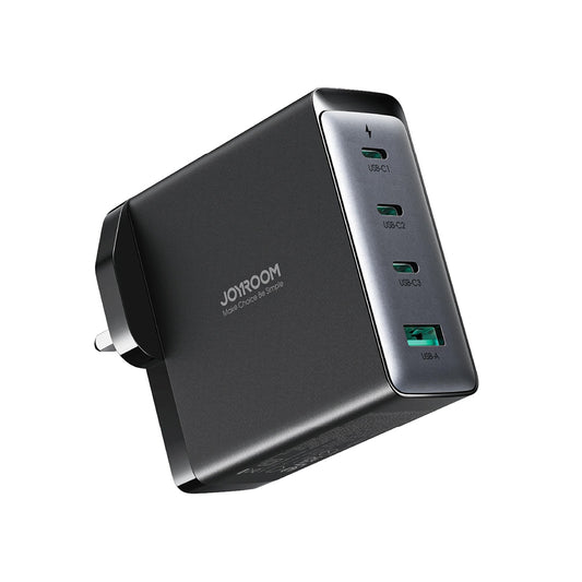 Nätverksladdare med USB-C-kabel Joyroom JR-TCG05UK, 140W, 5A, 1 x USB-A - 3 x USB-C, UK, Svart