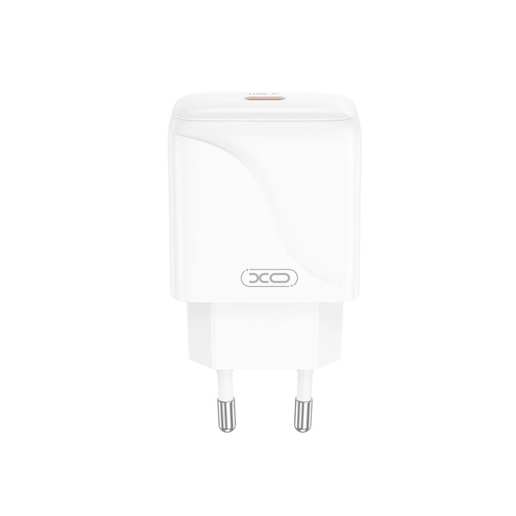 Nätverksladdare med USB-C-kabel XO Design L141, 20W, 3A, 1 x USB-C, Vit