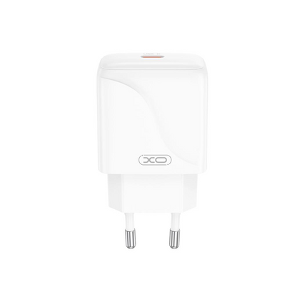 Nätverksladdare med USB-C-kabel XO Design L141, 20W, 3A, 1 x USB-C, Vit