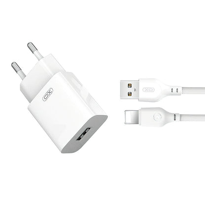 Network Charger with Lightning Cable XO Design L99, 12W, 2.4A, 1 x USB-A, White