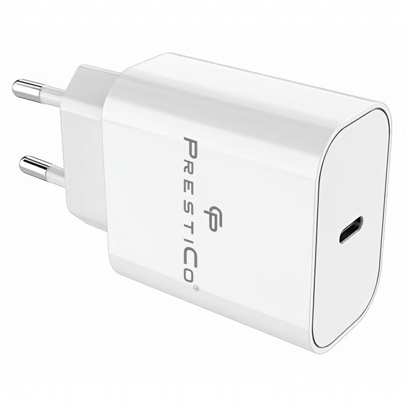 Nätverksladdare med USB-C-kabel Prestico F15S-C, 30W, 3A, 1 x USB-C, Vit