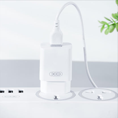 Nätadapter med USB-C-kabel XO Design L99, 12W, 2.4A, 1 x USB-A, Vit
