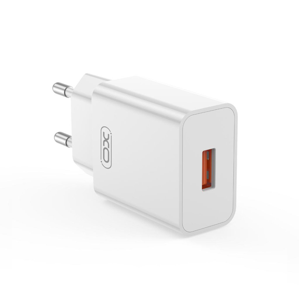 Nätadapter med microUSB-kabel XO Design L127, 18W, 3A, 1 x USB-A, Vit