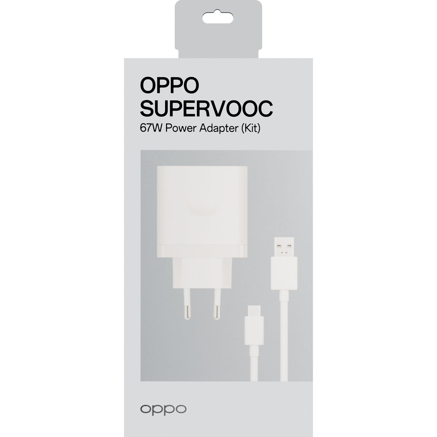 Oppo nätverksladdare med USB-C-kabel Oppo, 67W, 6,1A, 1 x USB-A, vit VCB7CAEH
