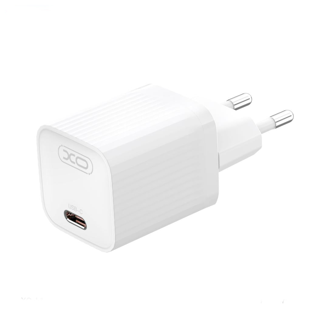 Nätverksladdare med USB-C-kabel XO Design L148, 30W, 3A, 1 x USB-C, Vit