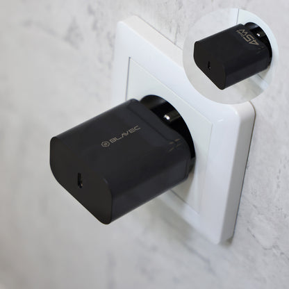 Nätverksladdare med USB-C-kabel Blavec BC-7, 45W, 3A, 1 x USB-C, Svart