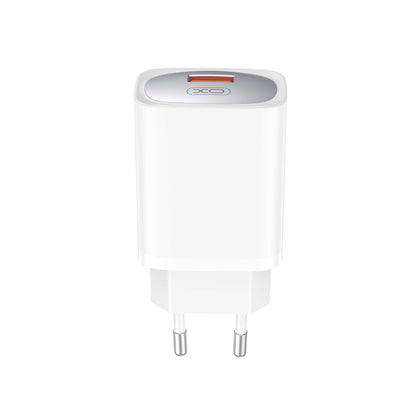 Network Charger with USB-C Cable XO Design CE19, 18W, 3A, 1 x USB-A, White