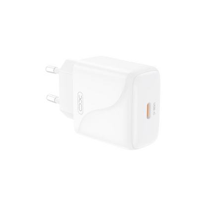 Nätverksladdare med USB-C-kabel XO Design L141, 20W, 3A, 1 x USB-C, Vit
