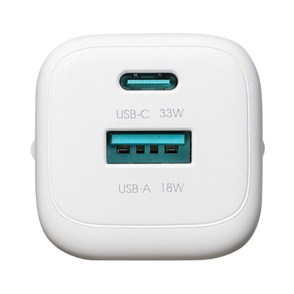 Nätverksladdare med Lightning-kabel Joyroom JR-TG7, 33W, 3A, 1 x USB-A - 1 x USB-C, Vit