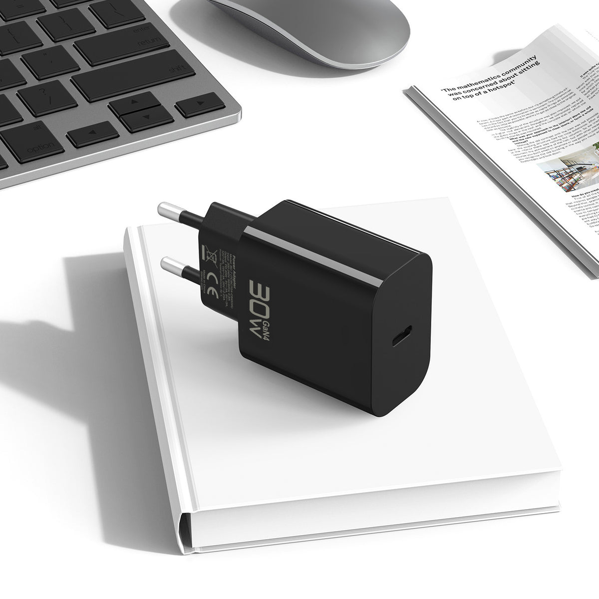 Blavec BC-14 USB-C-väggladdare med kabel, 30 W, 3 A, 1 × USB-C, svart