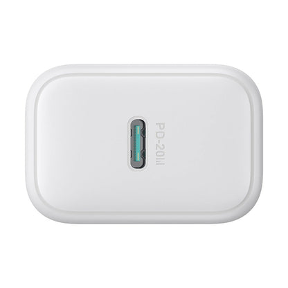 Nätverksladdare med USB-C-kabel Joyroom JR-TCF20, 20W, 3A, 1 x USB-C, Vit
