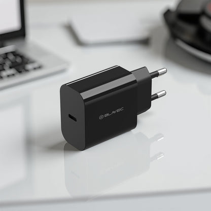 Nätverksladdare med USB-C-kabel Blavec BC-7, 45W, 3A, 1 x USB-C, Svart