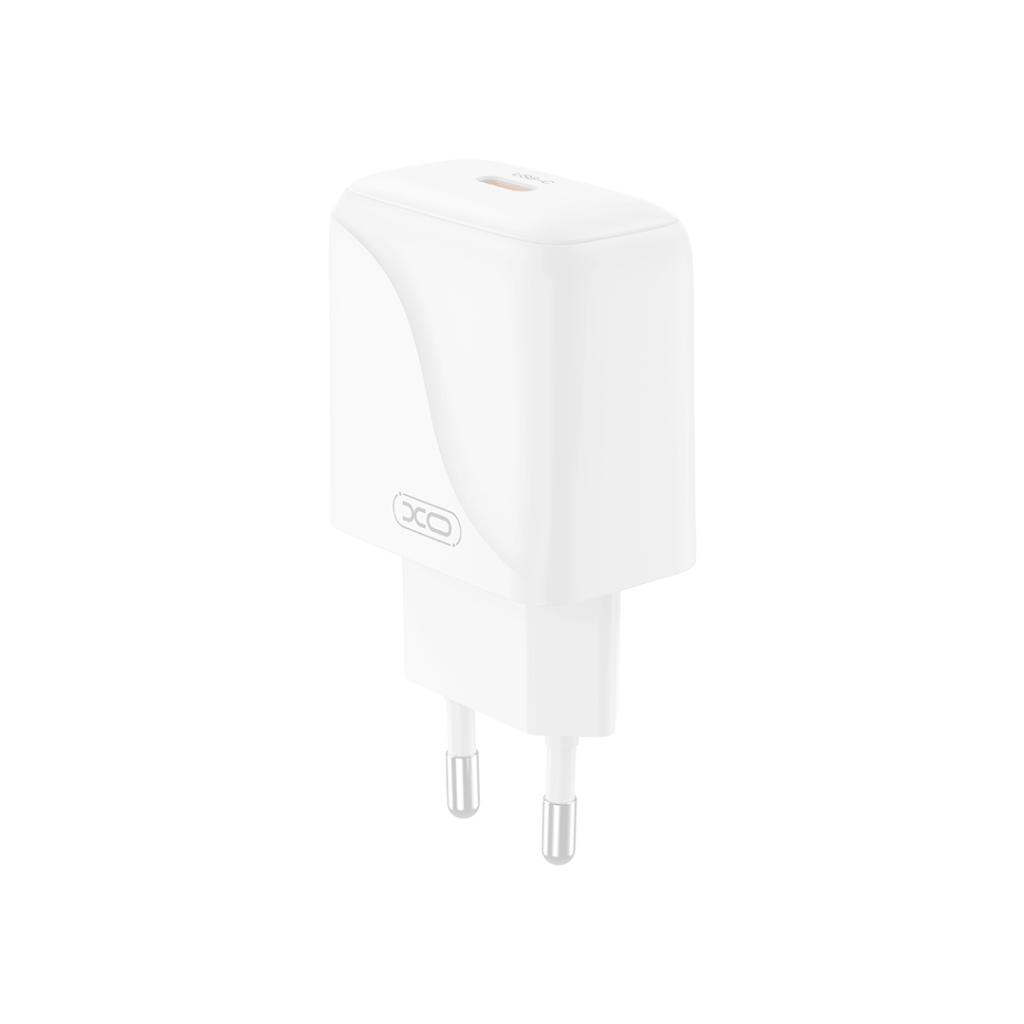Nätverksladdare med USB-C-kabel XO Design L141, 20W, 3A, 1 x USB-C, Vit