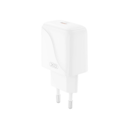 Nätverksladdare med USB-C-kabel XO Design L141, 20W, 3A, 1 x USB-C, Vit