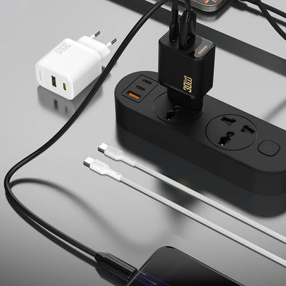 Nätverksladdare med USB-C-kabel Dudao A27TCEU, 30W, 1 x USB-A - 1 x USB-C, Svart
