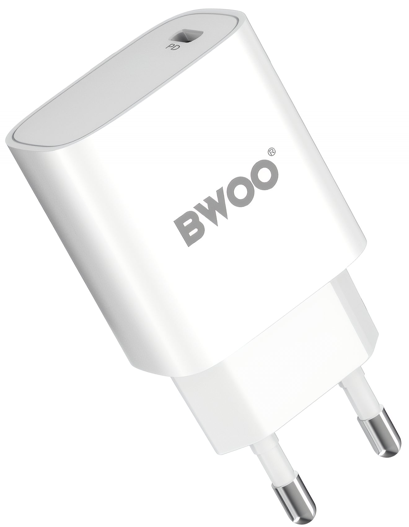Nätverksladdare med USB-C-kabel BWOO CDA159, 20W, 3A, 1 x USB-C, Vit