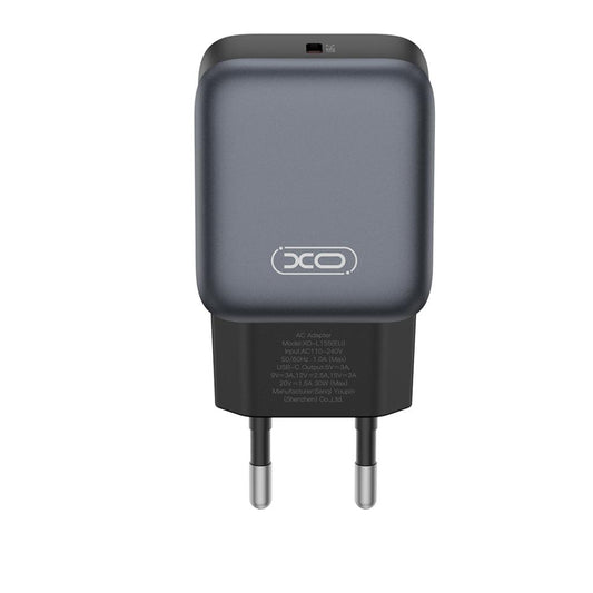 Nätverksladdare med Lightning-kabel XO Design L155, 30W, 3A, 1 x USB-C, Svart