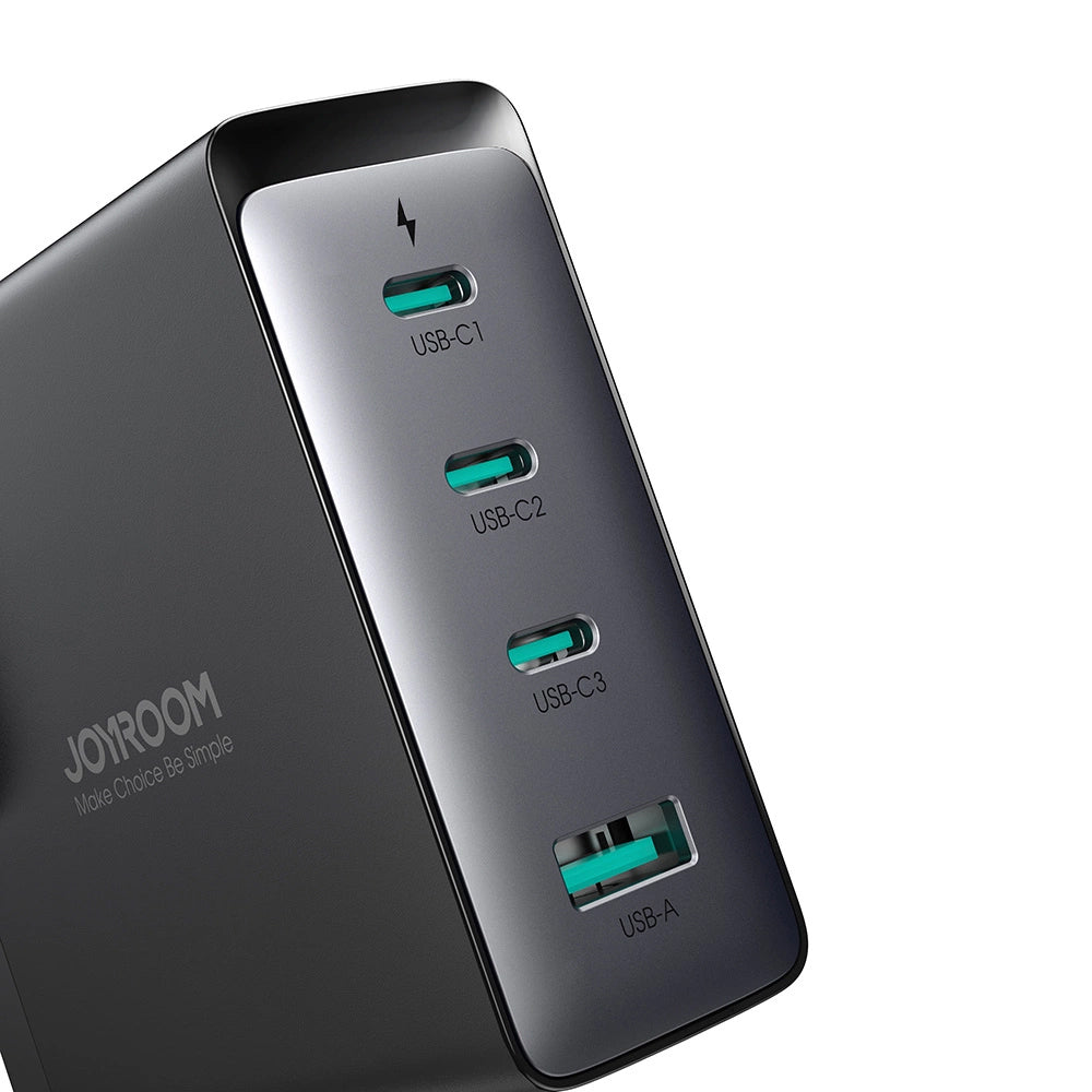 Nätverksladdare med USB-C-kabel Joyroom JR-TCG05UK, 140W, 5A, 1 x USB-A - 3 x USB-C, UK, Svart