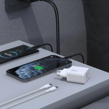 Nätverksladdare med USB-C-kabel Dudao A27TCEU, 30W, 1 x USB-A - 1 x USB-C, Svart