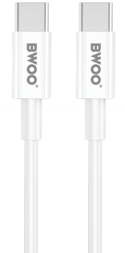 Nätverksladdare med USB-C-kabel BWOO CDA159, 20W, 3A, 1 x USB-C, Vit