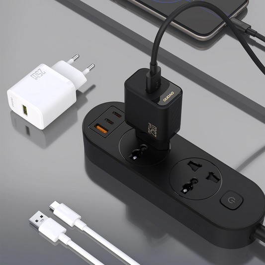 Nätadapter med USB-C-kabel Dudao A27STEU, 25W, 3A, 1 x USB-A, svart