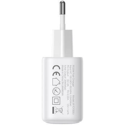Nätverksladdare med USB-C-kabel Joyroom JR-TCF20, 20W, 3A, 1 x USB-C, Vit