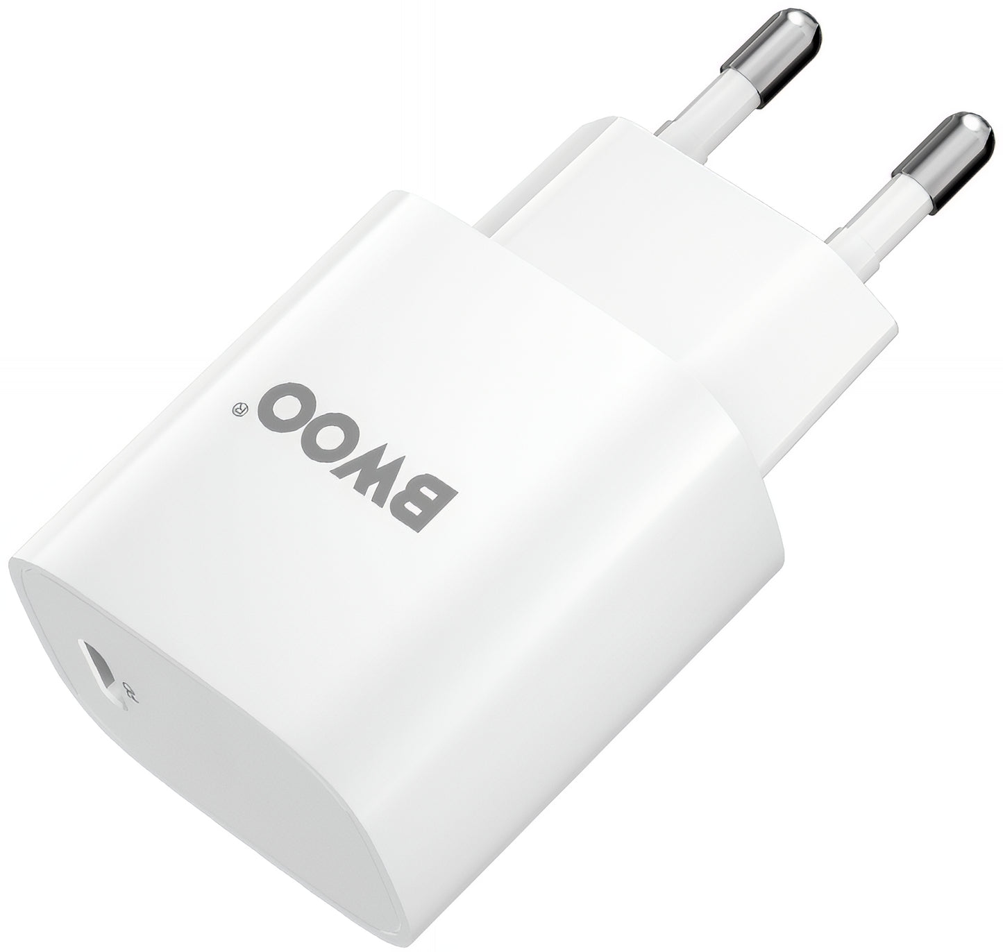 Nätverksladdare med USB-C-kabel BWOO CDA159, 20W, 3A, 1 x USB-C, Vit